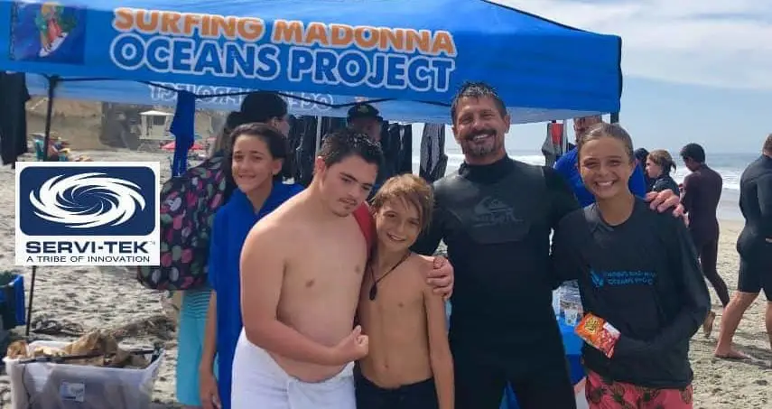 Surfing Madonna Oceans Project Partenered with Servi-Tek